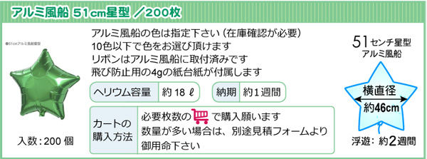 アルミ星形バルーン商品情報